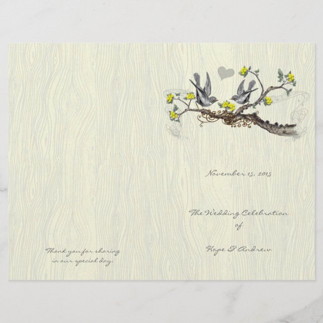 Vintage Vogelarten Gelb- und Graukornprogramme (Vorderseite)