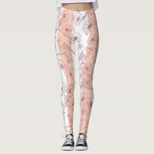 Vintage-Vogelblüten-Toile-Streifen (8) Leggings