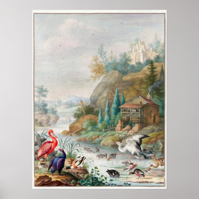 Vintage Vogeldarstellung Poster (Vorne)