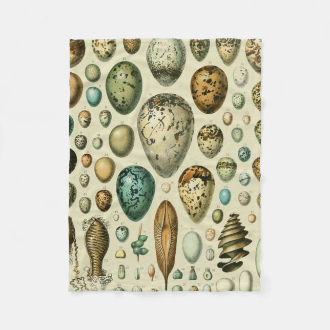 Vintage Vogeleier - Französisches Fischeier Art Fleecedecke (Vorderseite)