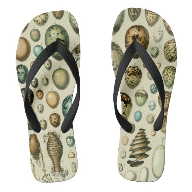 Vintage Vogeleier - Französisches Fischeier Art Flip Flops (Fußbett)