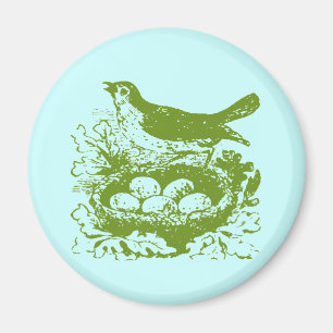 Vintage-Vogeleier & Nest Magnet