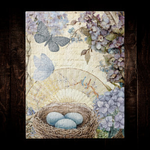 Vintage Vogeleier und Hydrangea der Nester
