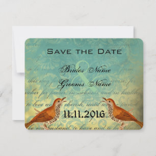 Vintage Vogelhochzeit Save the Date