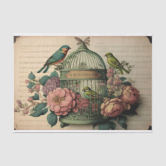 Vintage Vogelkäfig Seidenpapier