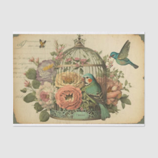 Vintage Vogelkäfigdecoupage Seidenpapier
