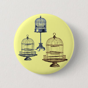 Vintage Vogelkäfige Button