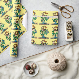 Vintage Vogelkunst Geschenkpapier