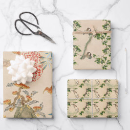 Vintage Vogelkunst Geschenkpapier Set