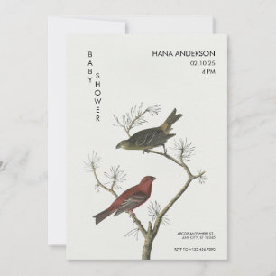 Vintage Vogelkunst Japanische Kinderdusche Einladung