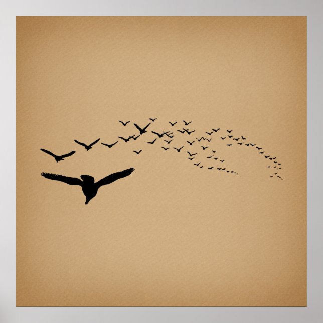 Vintage Vogelkunst Poster (Vorne)