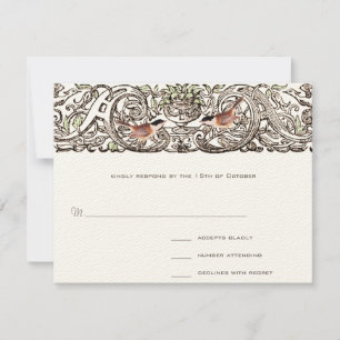 Vintage Vogelschutzbriefe - Rollenkarte RSVP Karte