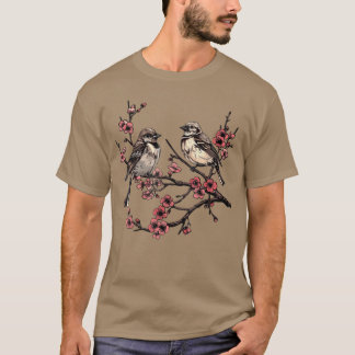 Vintage Vogelzweig Vogelbeobachtung Beobachter T-Shirt