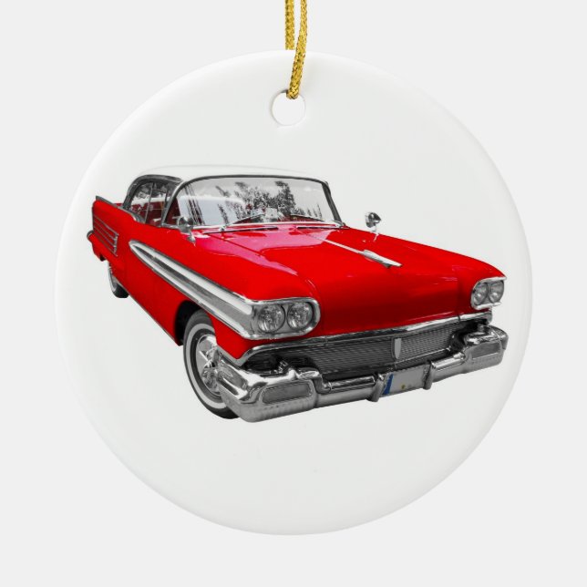 Vintage Voiture Arbre de Noël Ornement (Devant)