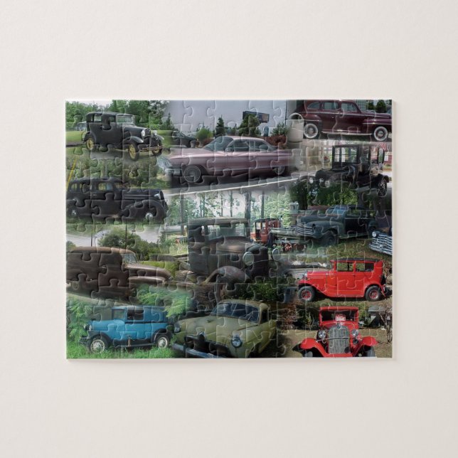 Vintage Voiture Collage Puzzle (Horizontal)