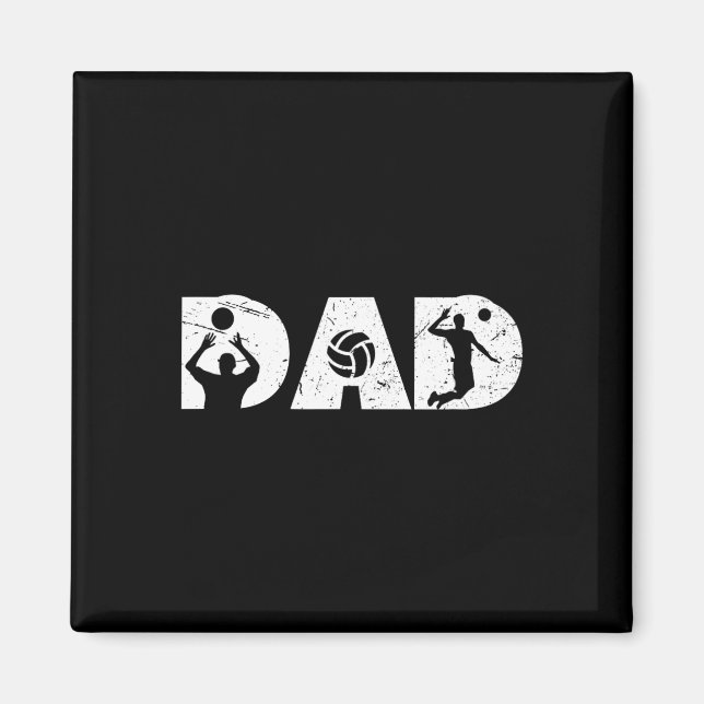 Vintage Volleyball-Vater Volleyball-Spieler Famili Magnet (Vorne)