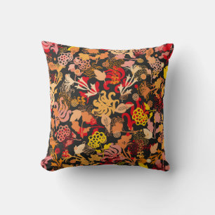 Vintage, von Hand gezeichnete, nahtlose Blumenmust Kissen