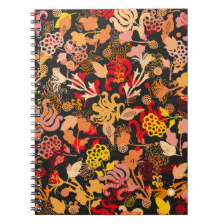 Vintage, von Hand gezeichnete, nahtlose Blumenmust Notizblock