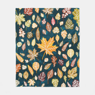 Vintage von Herbstblättern Fleecedecke
