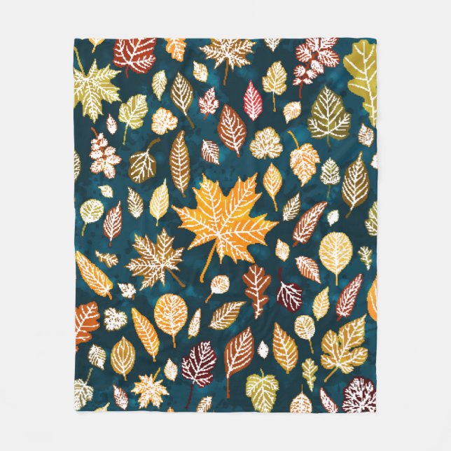 Vintage von Herbstblättern Fleecedecke (Vorderseite)