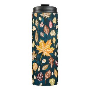 Vintage von Herbstblättern Thermosbecher