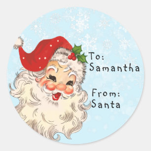 Vintage Von Santa an Kind Geschenk Weihnachten  Runder Aufkleber