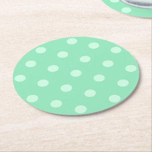 Vintage Vorlage Light Mint Green Dots Elegant Runder Pappuntersetzer
