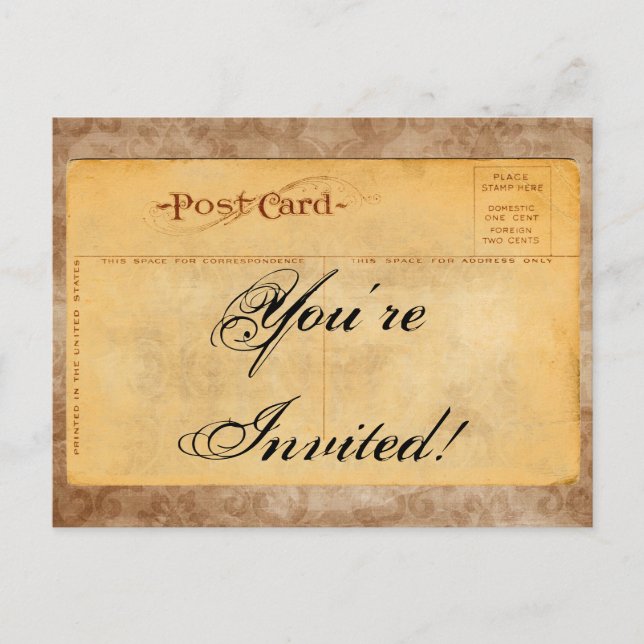Vintage Vous êtes Invité ! Invitations cartes post (Devant)