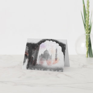 Vintage voyage de carte postale Taj Mahal