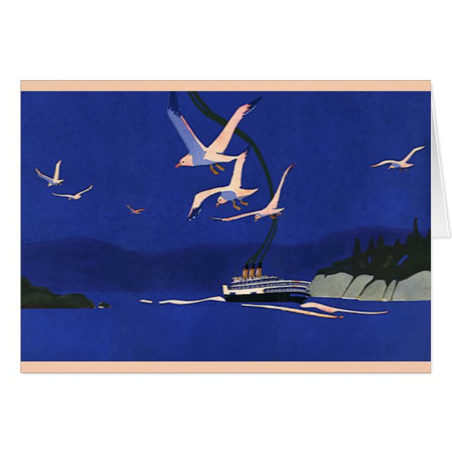 Vintage voyage, Vacances en bateau de croisière en (Devant Horizontal)