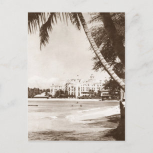 Vintage vue Honolulu Hawaii Pink Palace Carte post