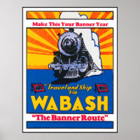Vintage Wabash-Bahn-Anzeige