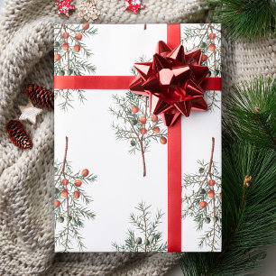 Vintage-Wacholder-Grünmuster Geschenkpapier