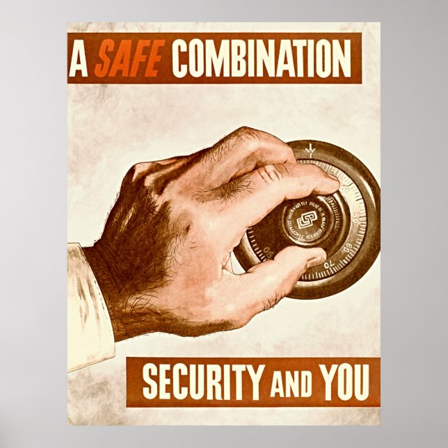Vintage Wachsamkeit: Sicherheit Motivierend Poster (Vorne)