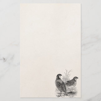 Vintage Wachtelvögel - Personalisierter Retro-Jagd Briefpapier