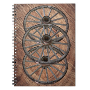 Vintage Wagenräder aus Holz Notizblock