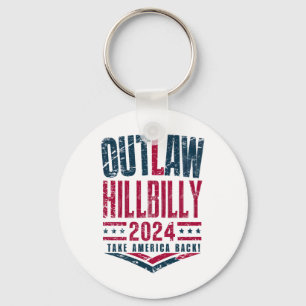 Vintage-Wahlen Außerhalb Law Hillbilly US-Flagge  Schlüsselanhänger