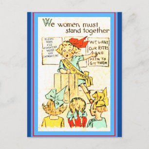 Vintage Wählerinnen Niedlich veränderte Suffragett Postkarte