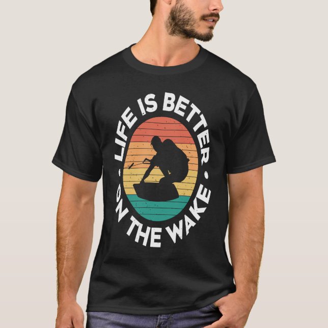 Vintage Wakeboarding   On The Wake T-Shirt (Vorderseite)