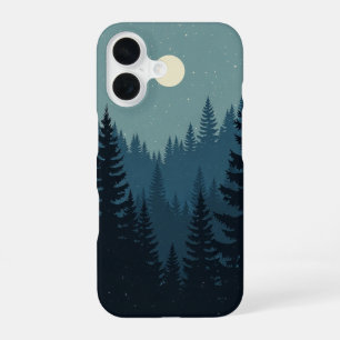 Vintage Wald unter dem Mond iPhone 16 Hülle