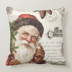 vintage Wald Weihnachtsmann Kissen