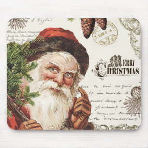 vintage Wald Weihnachtsmann Mousepad