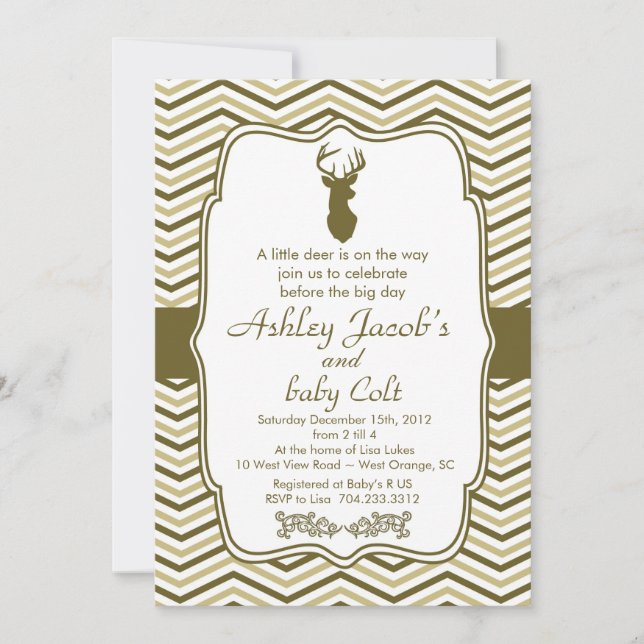Vintage Walddollar-Baby-Baby-Dusche Einladung (Vorderseite)