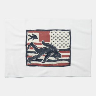 Vintage-Waldkreatur-Flagge-Vektor-Shirt-Design_1 Geschirrtuch