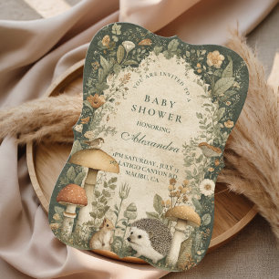 Vintage-Waldtiere-Baby-Shower Einladung