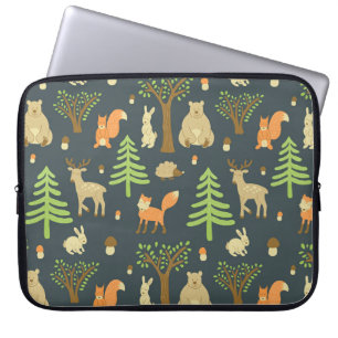 Vintage-Waldtiere, Kinder-Muster. Laptopschutzhülle