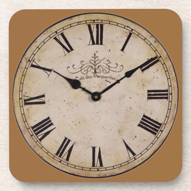 Vintage Wall-Uhr Getränkeuntersetzer (Vorderseite)