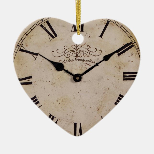Vintage Wall-Uhr Keramikornament (Vorne)