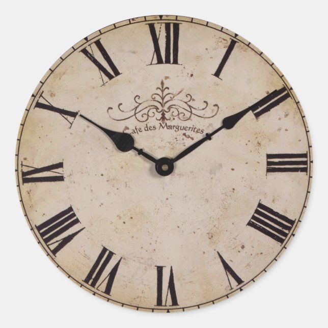 Vintage Wall-Uhr Runder Aufkleber (Vorderseite)