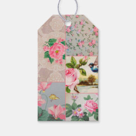 Vintage Wallpaper-Collage-Geschenketiketten Geschenkanhänger